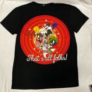 Dolls kill looney tunes Sylvester taz bugs bunny that’s all folks tee  xs